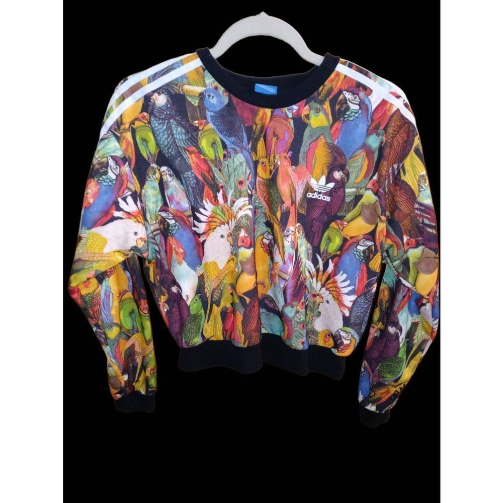 Adidas Farm Rio Passaredo Parrot Print Trefoil Track Sweater Size Small